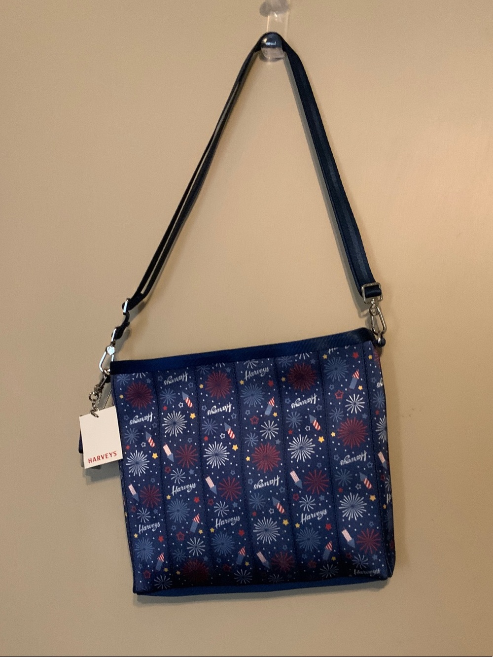 Harveys Navy Blue Fireworks Crossbody Bag